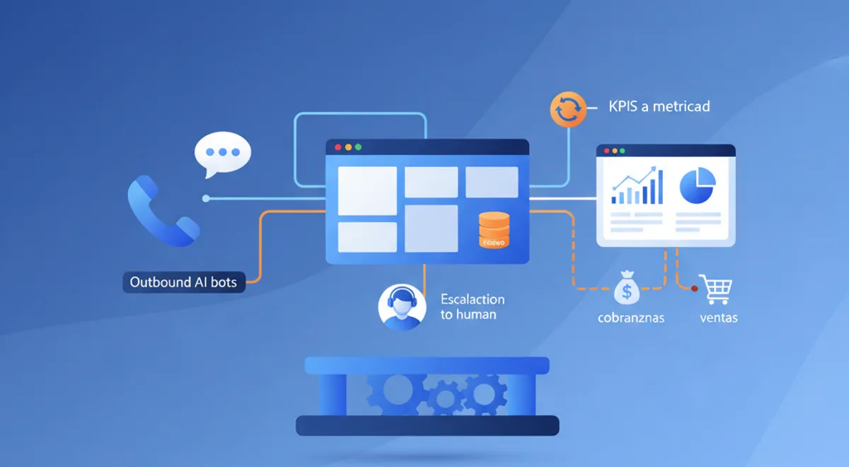 Infraestructura tecnológica integrada para implementar voicebots de IA en operaciones de ventas outbound a gran escala.