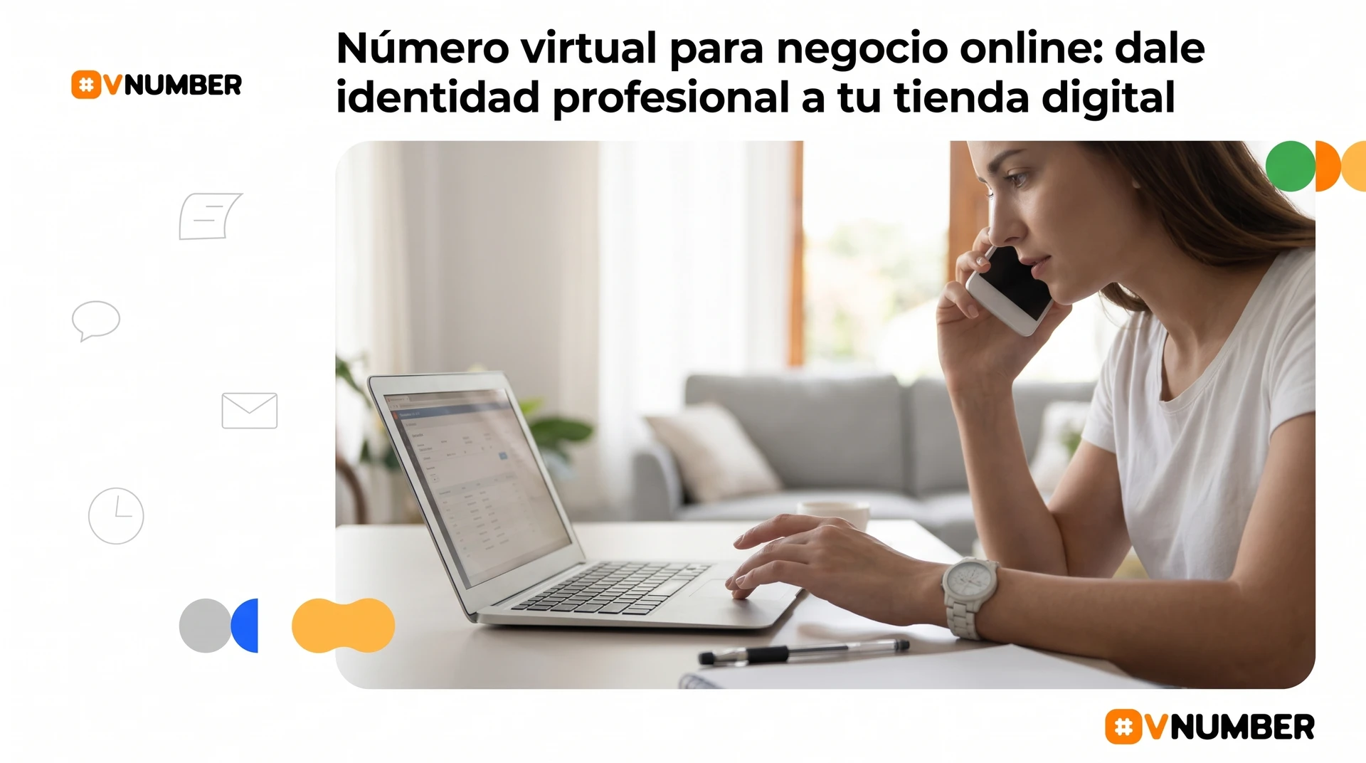 Número virtual para negocio online, brindando identidad profesional a tu tienda digital.