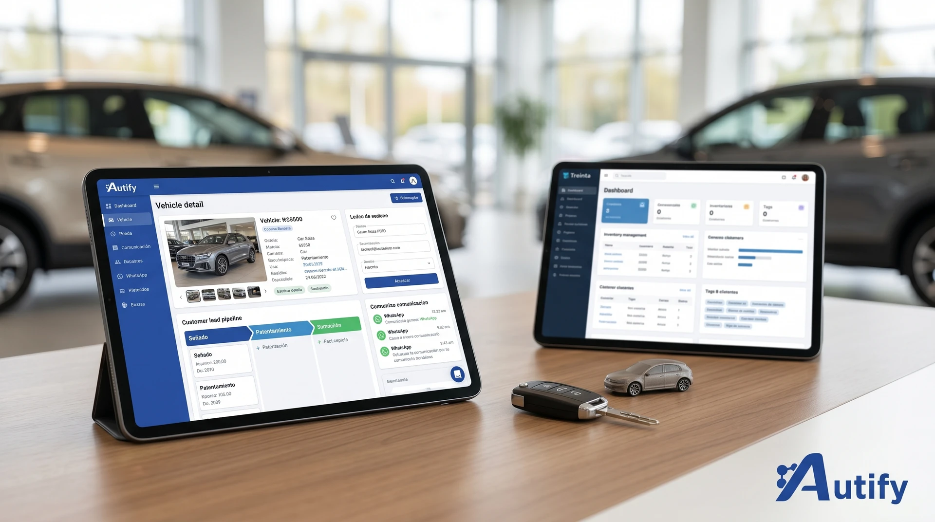 Comparativa entre Autiffy y Treinta, CRM vertical y generalista para concesionarias y PYMEs.
