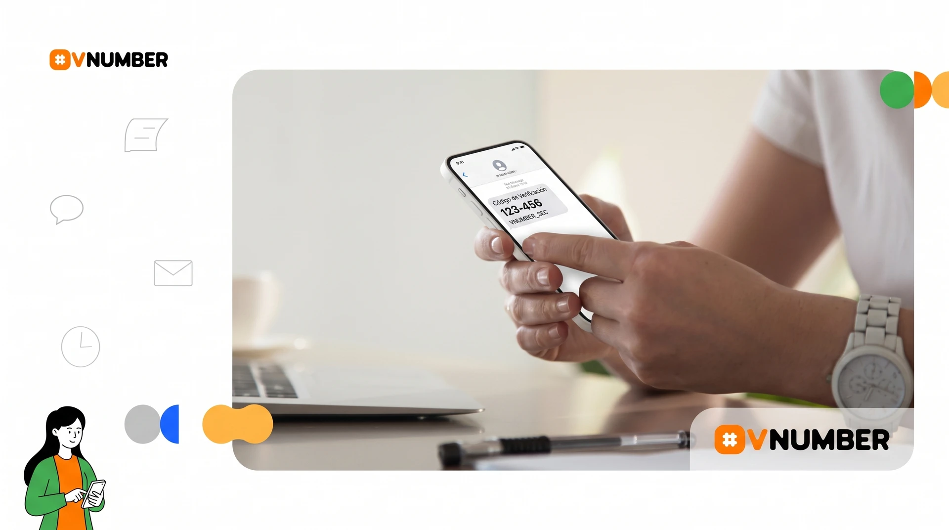 Número virtual que recibe SMS, ideal para códigos de verificación y notificaciones sin dependencia de una SIM física.