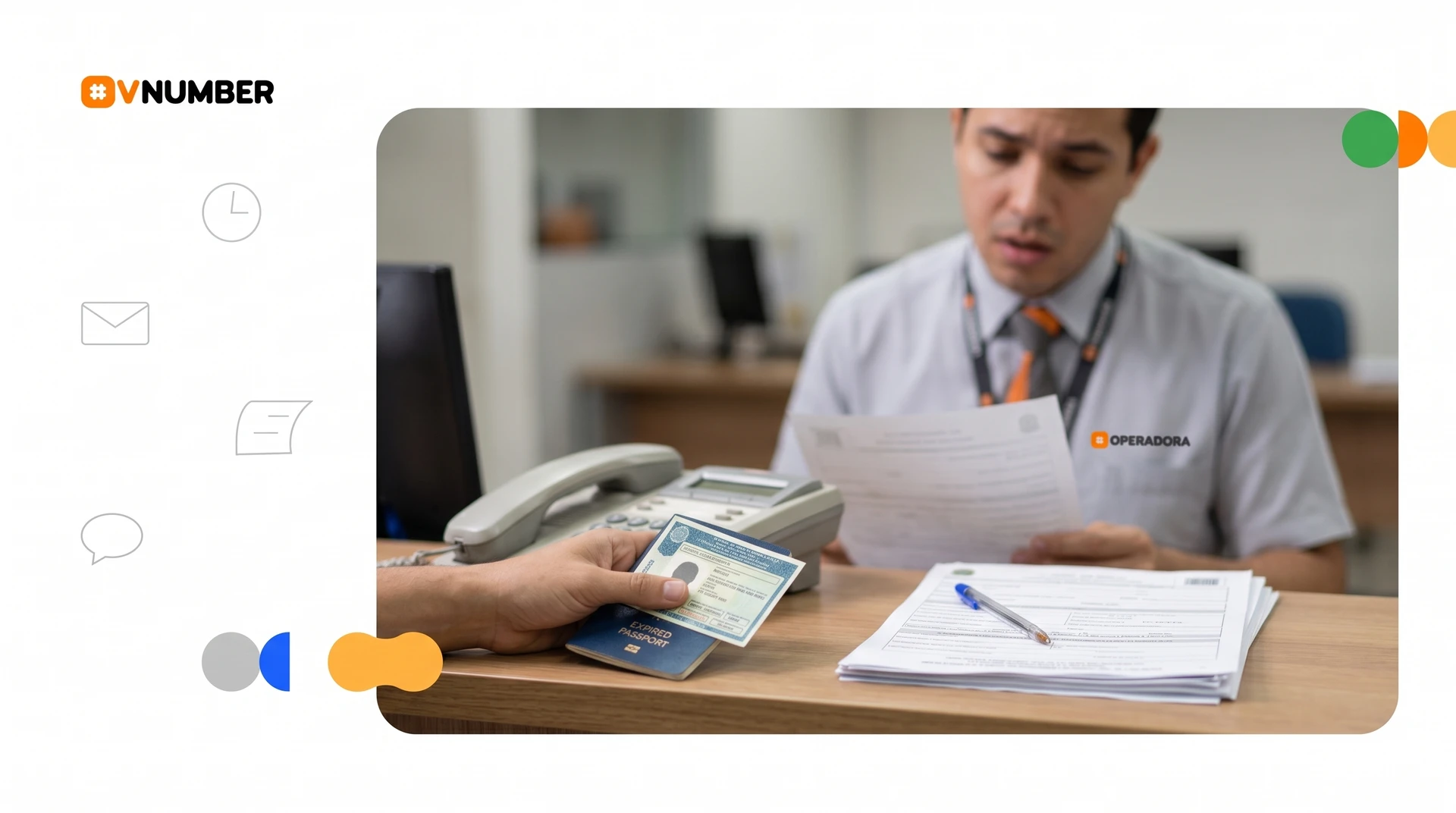 Balcão da operadora apresentando dificuldades para obter número virtual no Brasil para quem mora ou visita o país.