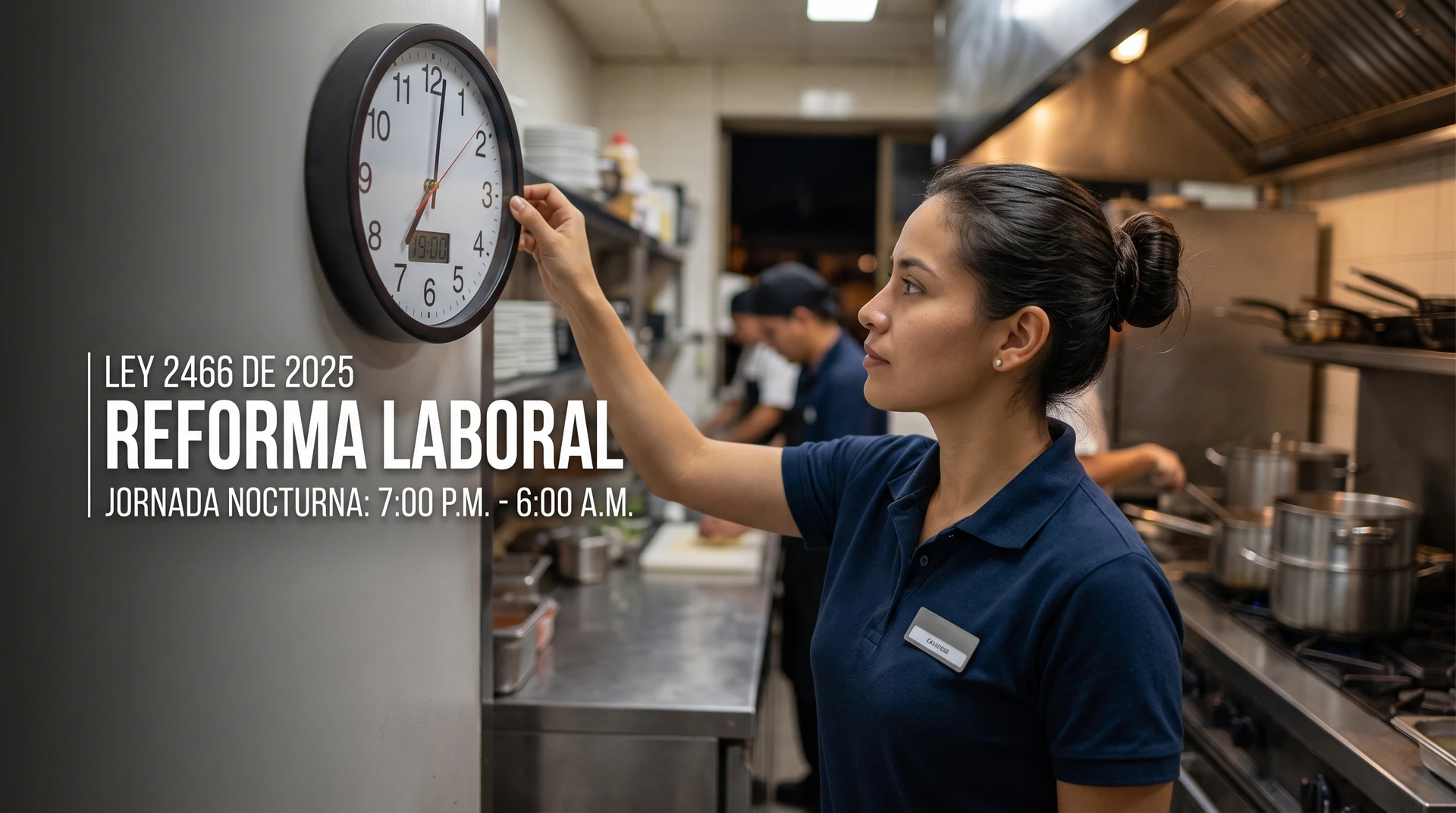 Cambio del horario de la jornada nocturna en Colombia, desde las 7:00 p.m. hasta las 6:00 a.m. seg&uacute;n la Ley 2466.