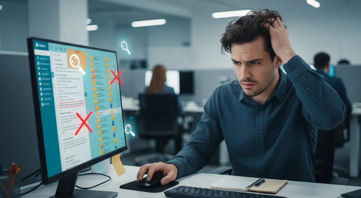 Agente de soporte busca respuestas en documentos internos sobre política de devoluciones en carpeta compartida.