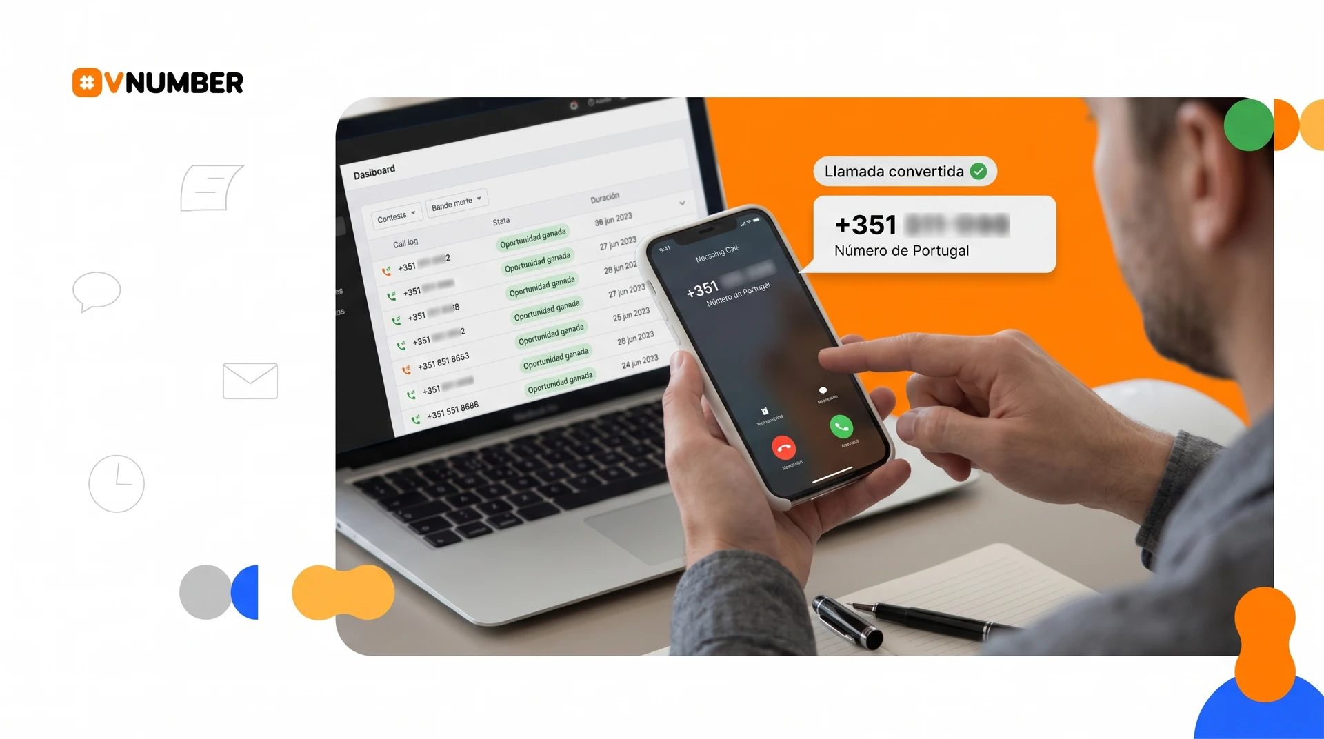 números extranjeros. Un número +351 genera confianza y mejora la comunicación con clientes portugueses.