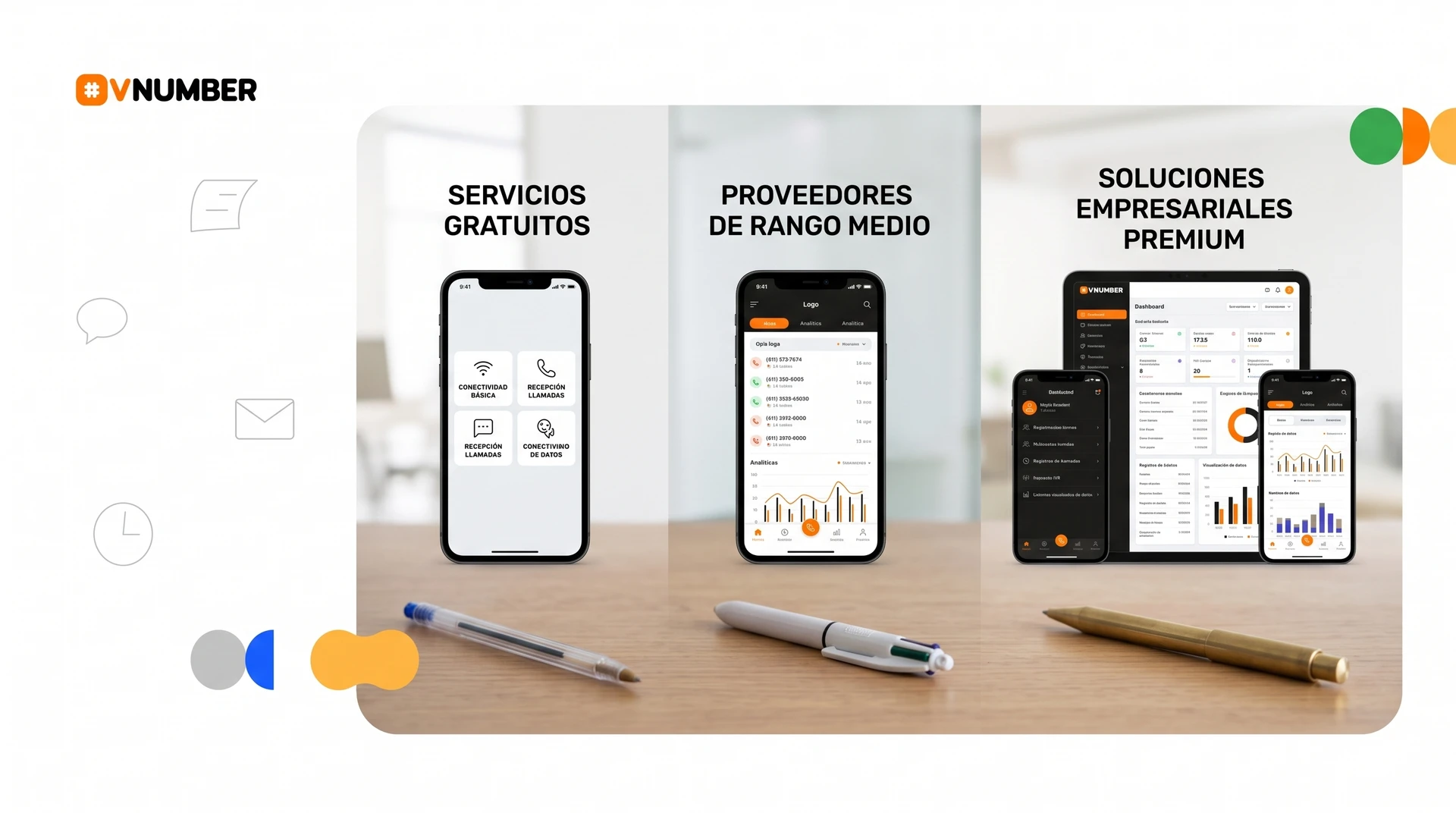 Proveedores de números virtuales en Venezuela: servicios gratuitos, medios y premium con funciones específicas.