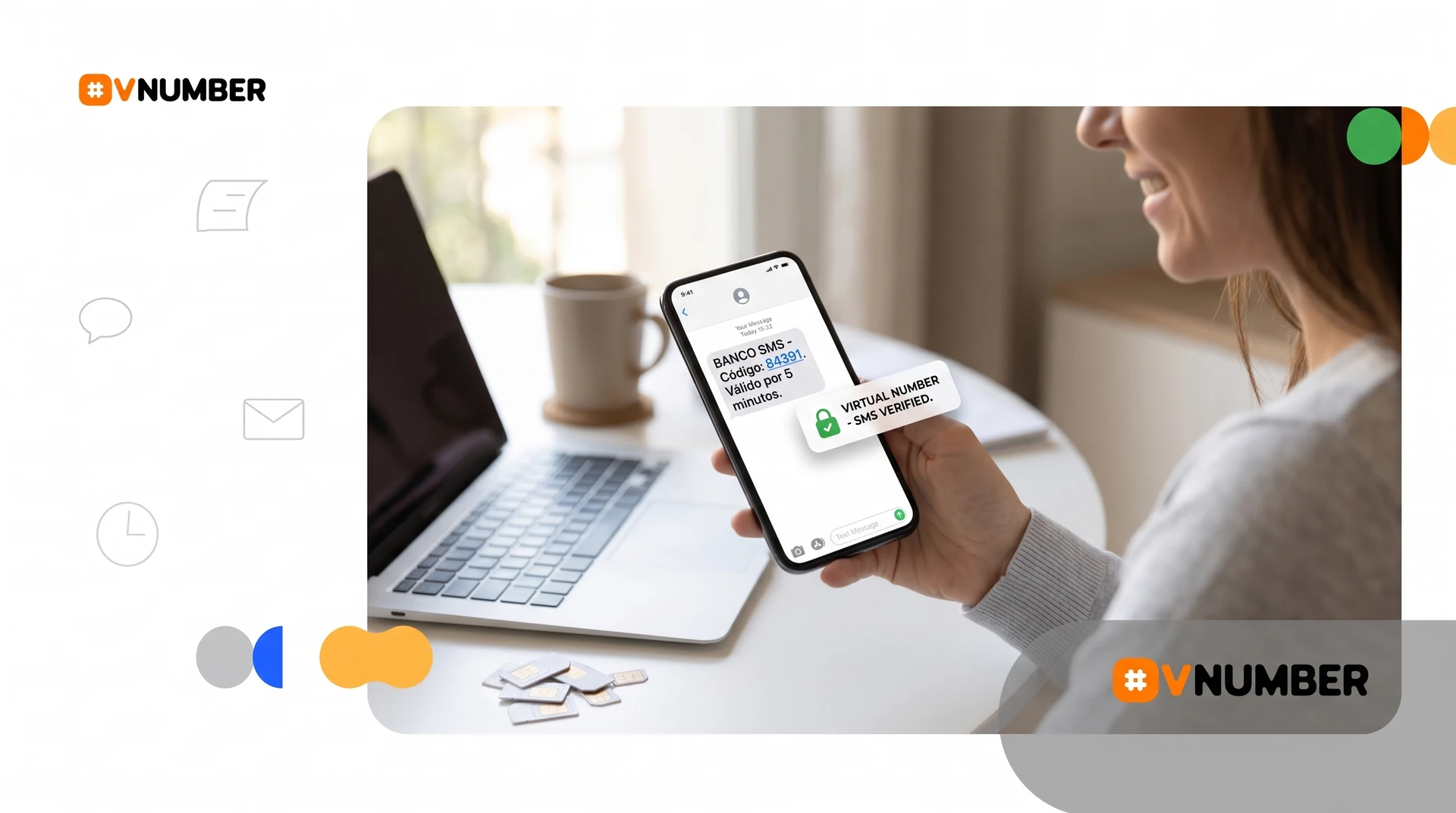 Número virtual funcional proporciona a segurança de receber códigos SMS de bancos e serviços online, sem chip físico.