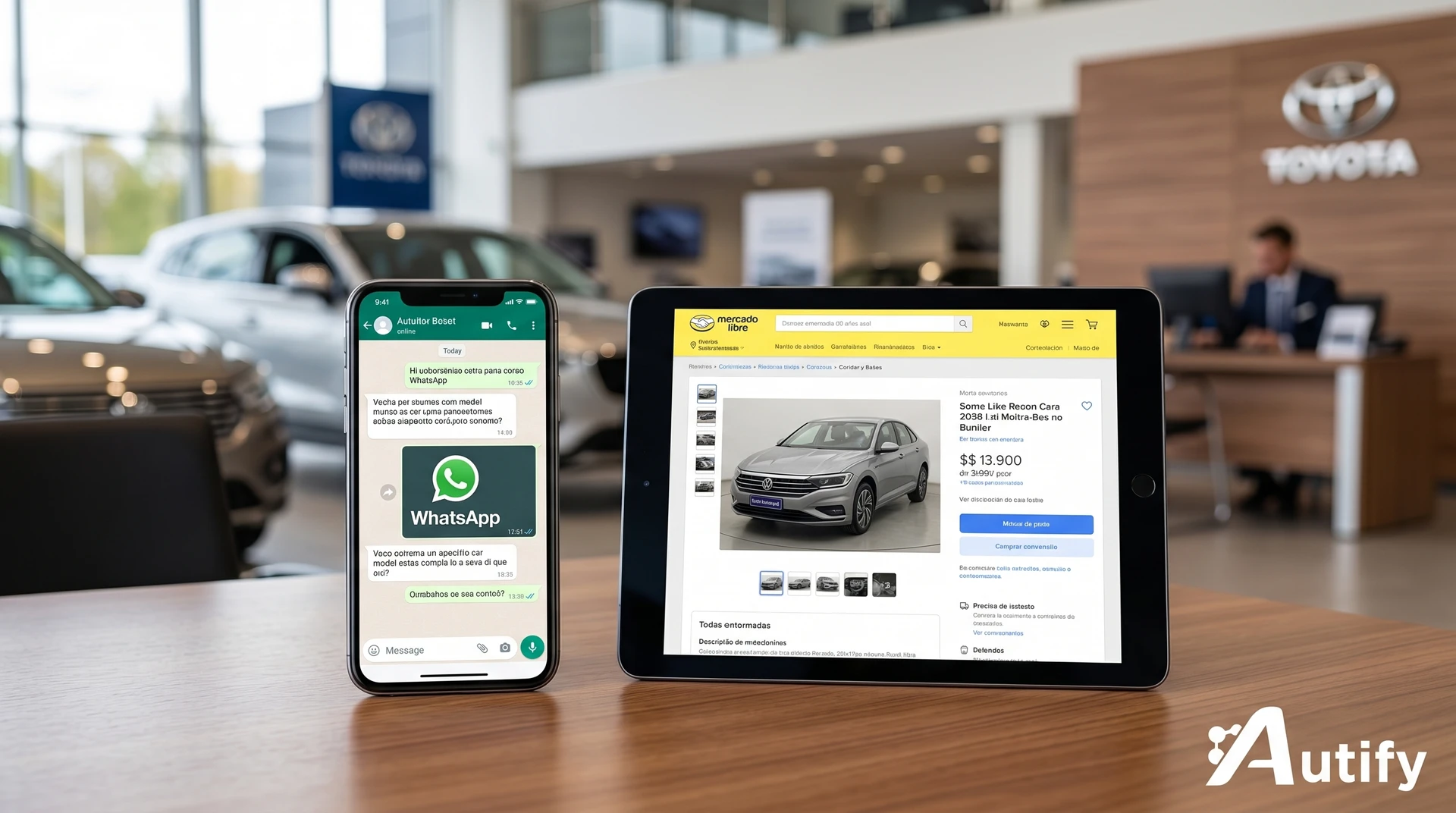 Integración de WhatsApp y MercadoLibre en concesionarias para aumentar ventas y mejorar atención al cliente.