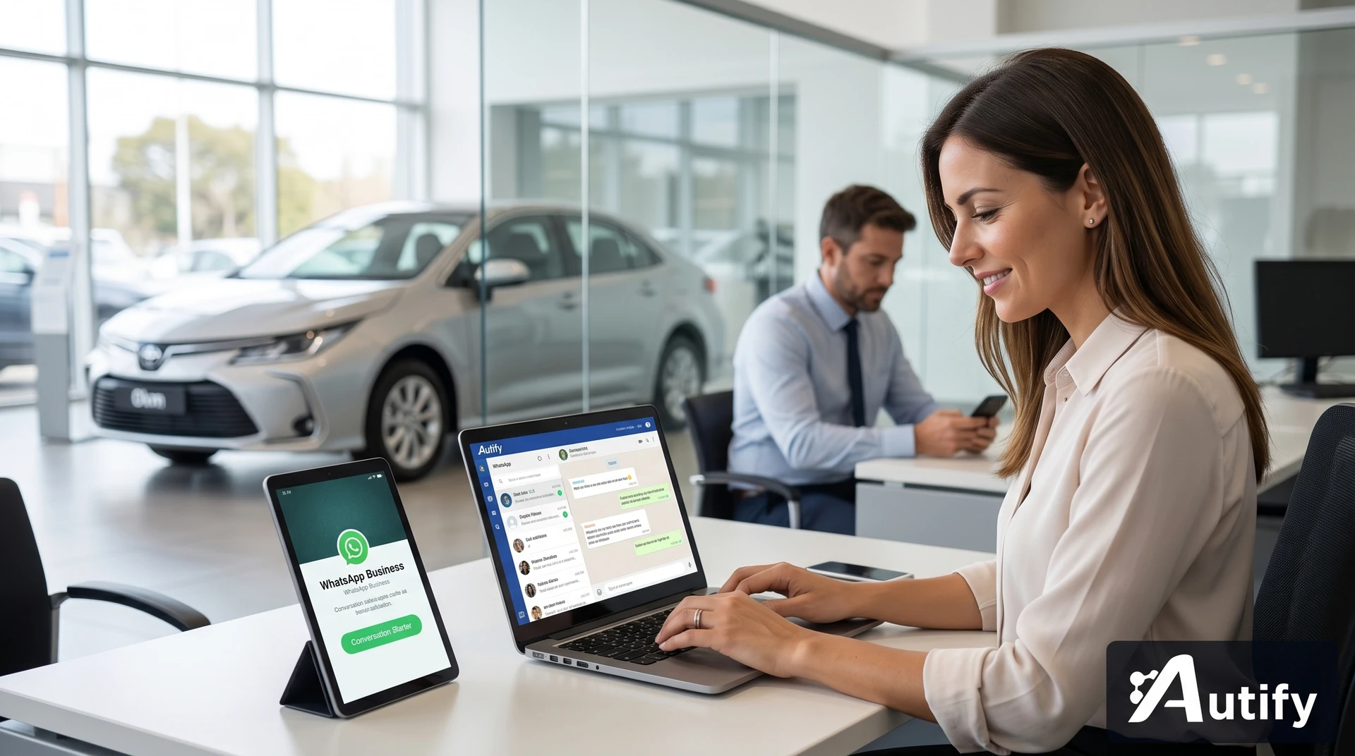 Cubierta del artículo sobre automatización de respuestas de WhatsApp en concesionarias, manteniendo la atención al cliente personal.