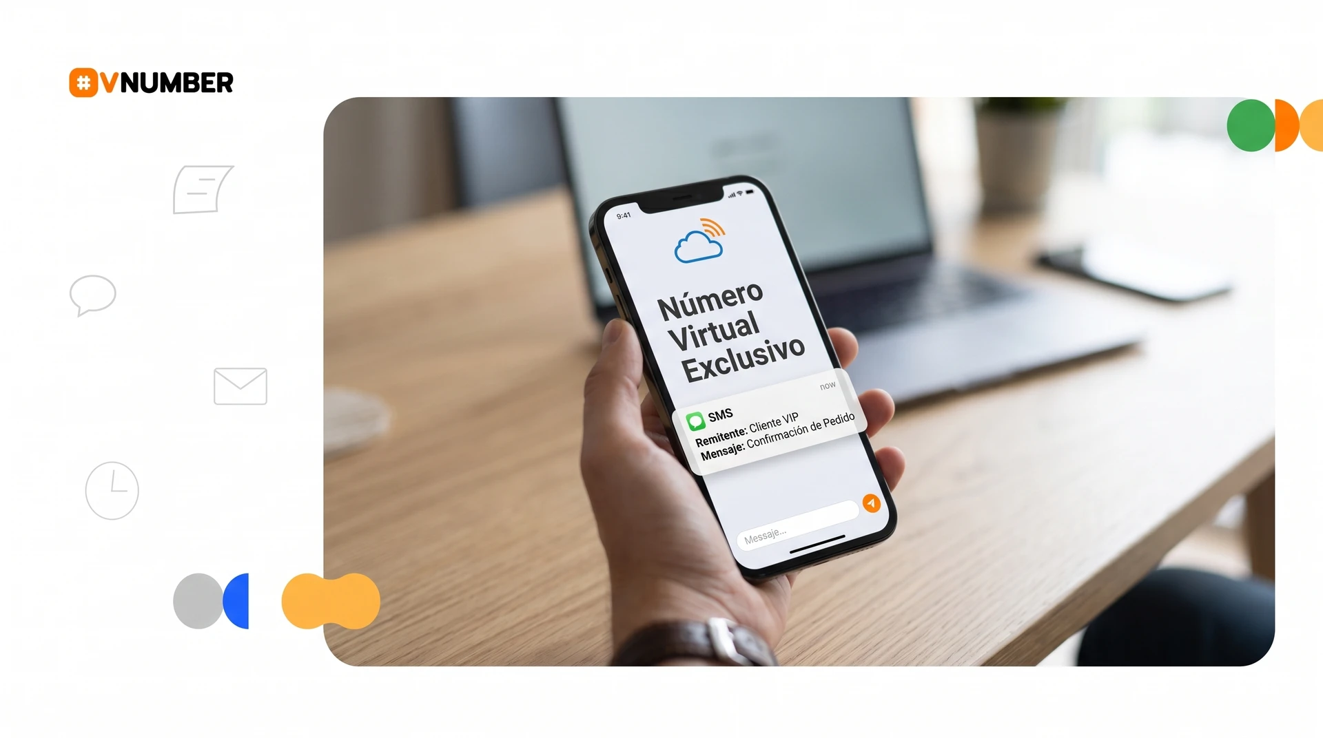 Número virtual exclusivo en la nube, funcionando como línea local en tu app móvil para recibir SMS 24 horas.